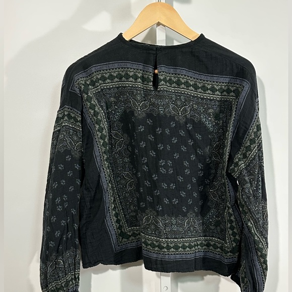 ZARA Embellished Boho Scarf Print Blouse – Made in India (Women’s M) - Picture 2 of 5